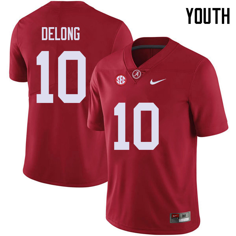 Youth #10 Skyler DeLong Alabama Crimson Tide College Football Jerseys Sale-Red